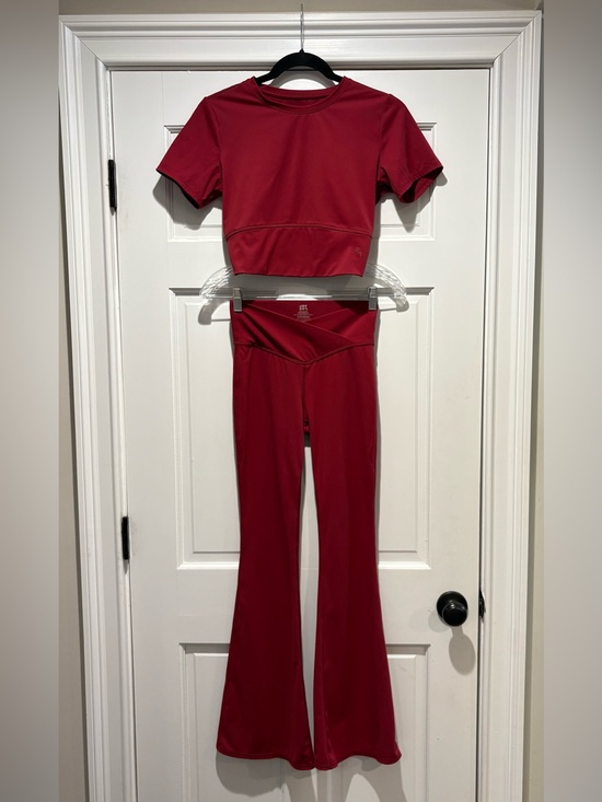 JoyLab Other - JoyLab Burgundy Red Two-Piece Set -Crop Top(SMALL)  &‎ Flared Leggings(X-SMALL)